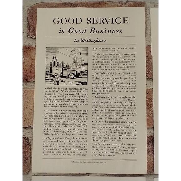 1940s Westinghouse Lot of 6 Vtg Magazine Print Ads WWII Era Retro Ephemera - Picture 3 of 11